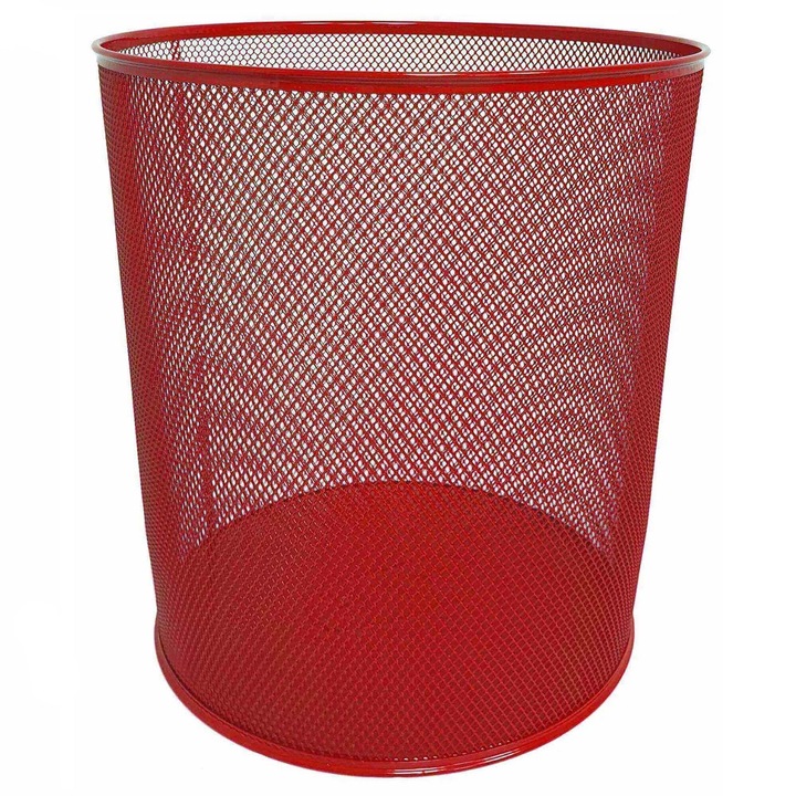 Cos hartii 10L plasa metalica rosu