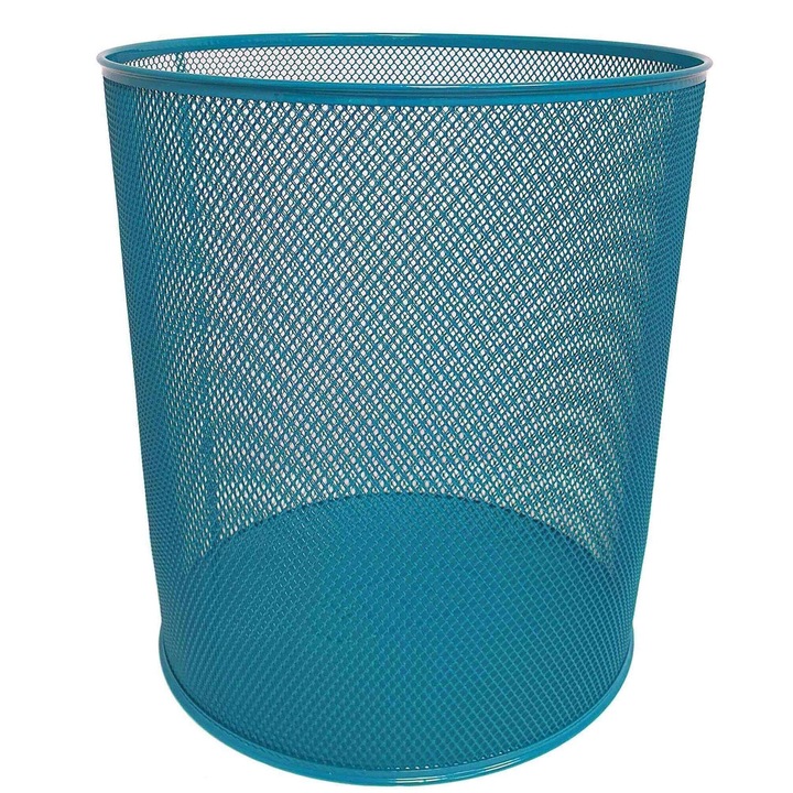 Cos hartii 10L plasa metalica bleu