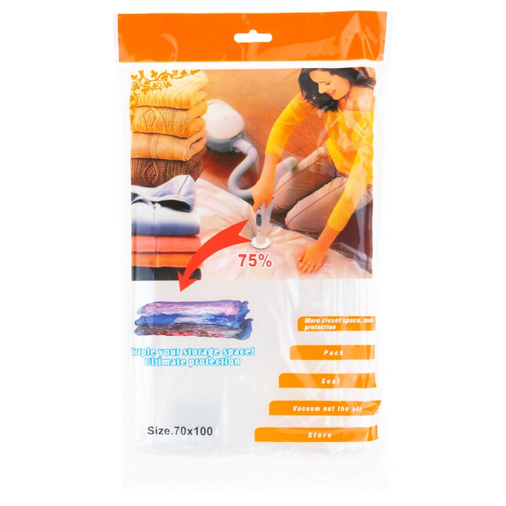 Sac de vidat 70x100cm, transparent