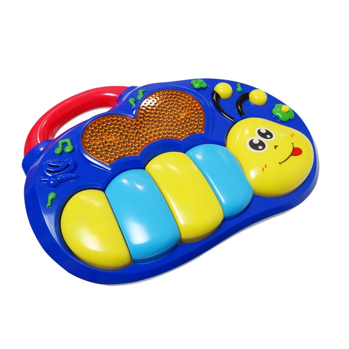 Oktató zongora gyerekeknek, 3 üzemmód, 6 dal, 23,5x17,5x4,8 cm