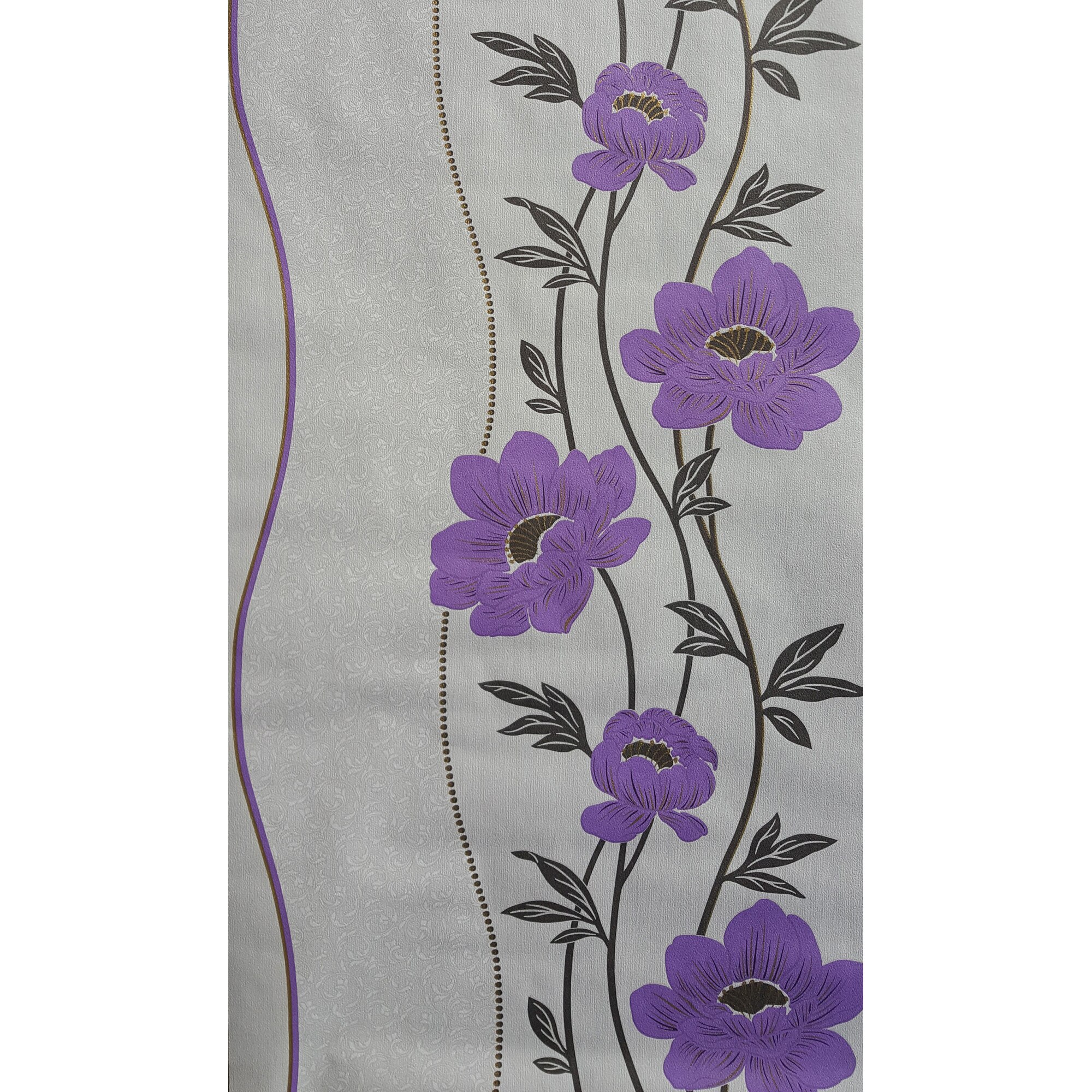 Tapet DEGRETS 047-05 hartie Jenna alb-violet sizes 0.53m x 10.05m = 5.3 mp