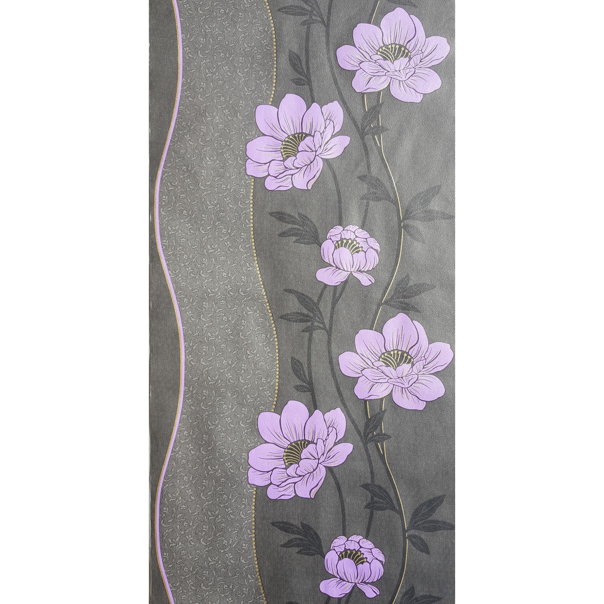 Tapet DEGRETS 047-15 hartie Jenna negru-violet sizes 0.53m x 10.05m = 5.3 mp