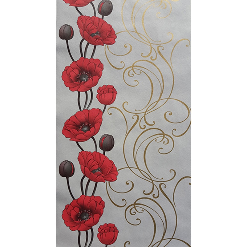 Tapet DEGRETS 049-09 hartie Hilda alb-rosu sizes 0.53m x 10.05m = 5.3 mp