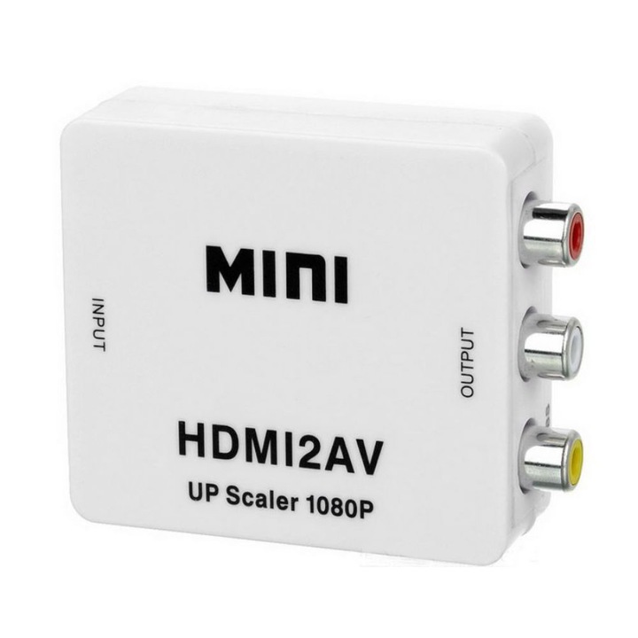Конвертор, Delphi, HDMI към AV (3RCA), Бял - 18301