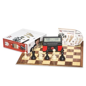Set joc Sah DGT Chess Starter Box - Rosu - Piese, Tabla, Trainer CD + Ceas de buzunar pentru sah DGT 960 Set joc Sah DGT Chess Starter Box - Rosu - Piese, Tabla, Trainer CD + Ceas de buzunar pentru sah DGT 960