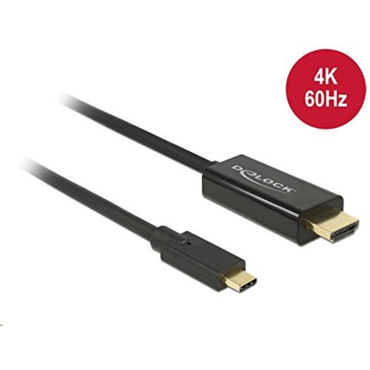 Кабел Delock 85290, USB-C към HDMI (DP Alt Mode), 4K, 60 Hz, 1 м, Черен