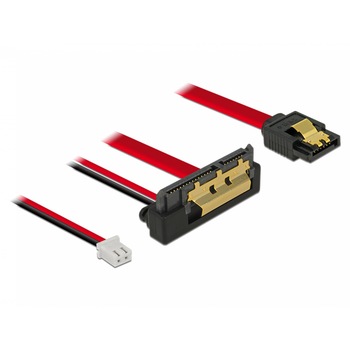 Cablu de date + alimentare SATA 22 pini 5V 6 Gb/s cu clips la Alimentare 2 pini + SATA 7 pini unghi jos/drept 20cm, Delock 85241 Cablu de date + alimentare SATA 22 pini 5V 6 Gb/s cu clips la Alimentare 2 pini + SATA 7 pini unghi jos/drept 20cm, Delock 85241