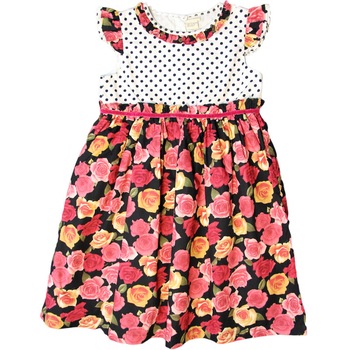 Rochie copii Truffi cu trandafiri multicolori, marime 10 ani Rochie copii Truffi cu trandafiri multicolori, marime 10 ani