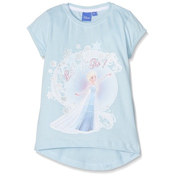 Tricou fete Frozen bleu, marime 5 ani Tricou fete Frozen bleu, marime 5 ani