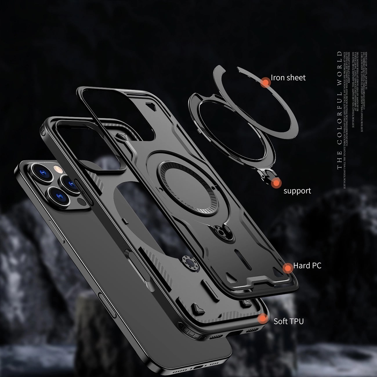 Carcasa Hybrid Armor Trendy MagSafe compatibila cu iPhone 16 Pro Black