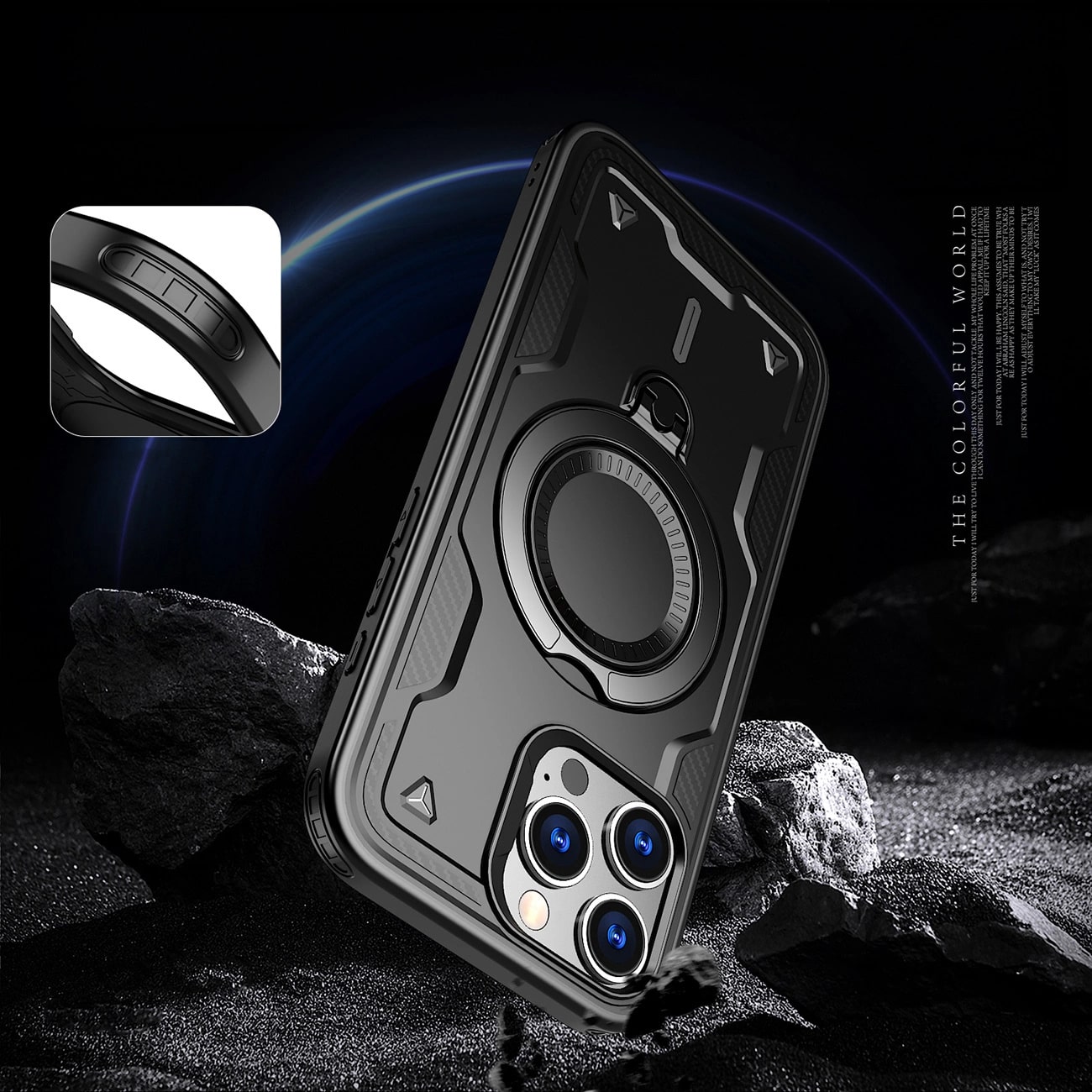 Carcasa Hybrid Armor Trendy MagSafe compatibila cu iPhone 16 Pro Black