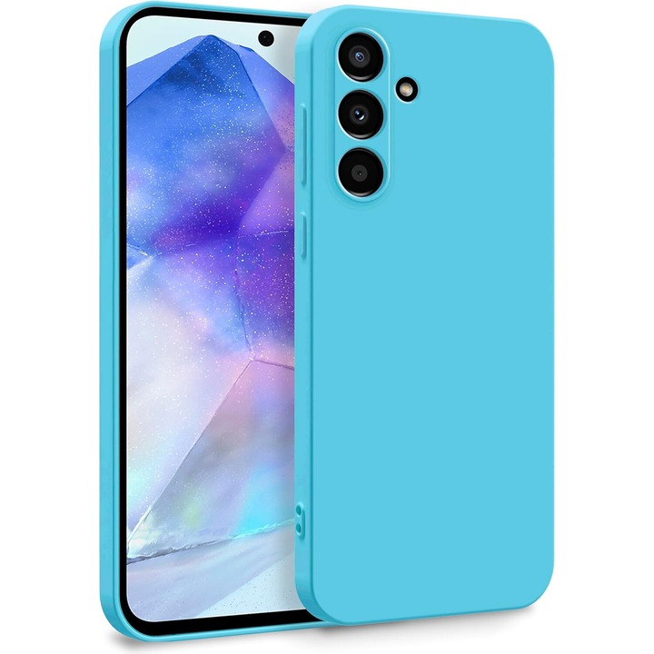 Husa Soft Touch, slim, ALC Mobile, anti soc, compatibila cu Samsung Galaxy A55, Albastru Deschis Tpu