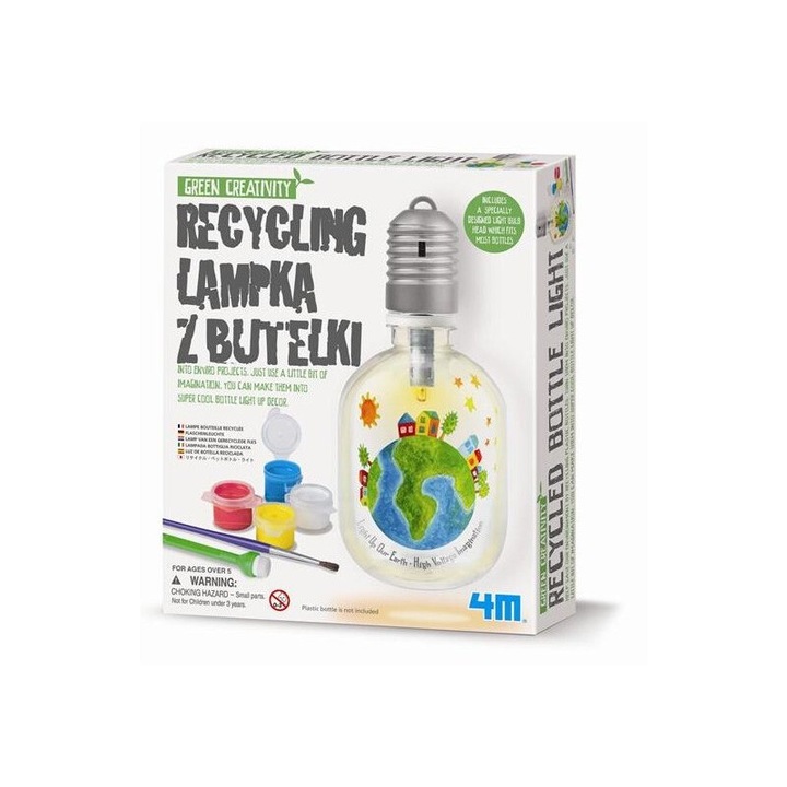 Set creativ pentru copii, Zrob to sam, Lampa din reciclare, multicolor
