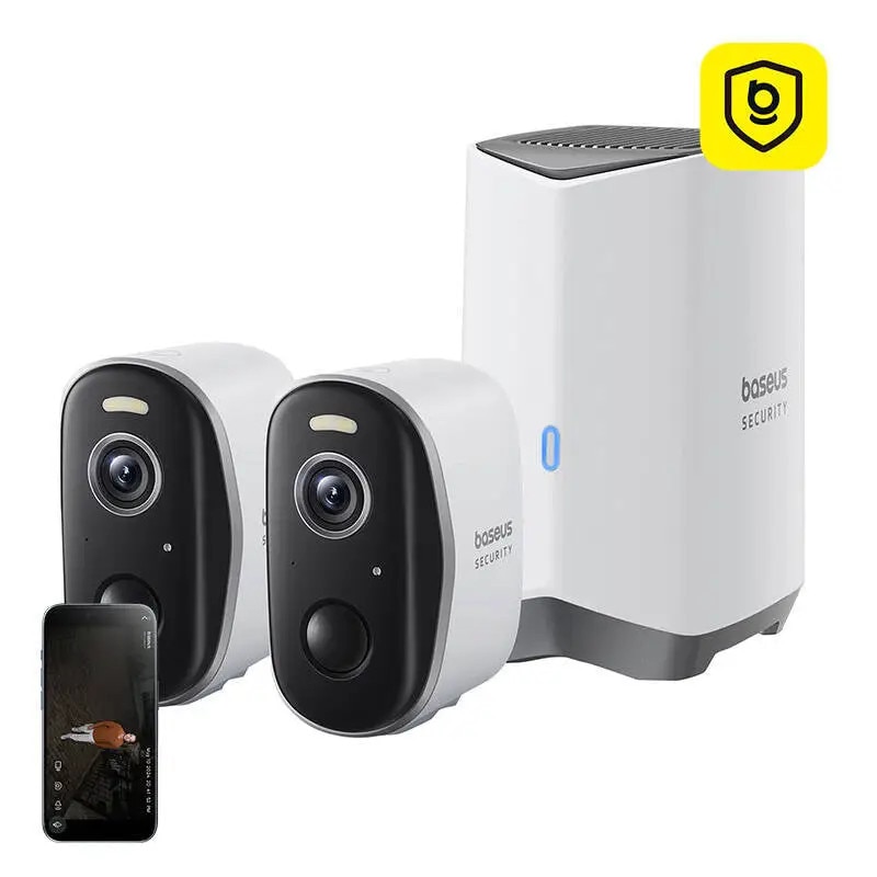 Camera Waterproof de Supraveghere Exterior, 2K, 16GB, 2x Camera
