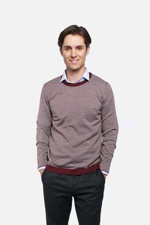 Elegáns bordó pulóver, Piros, 5XL