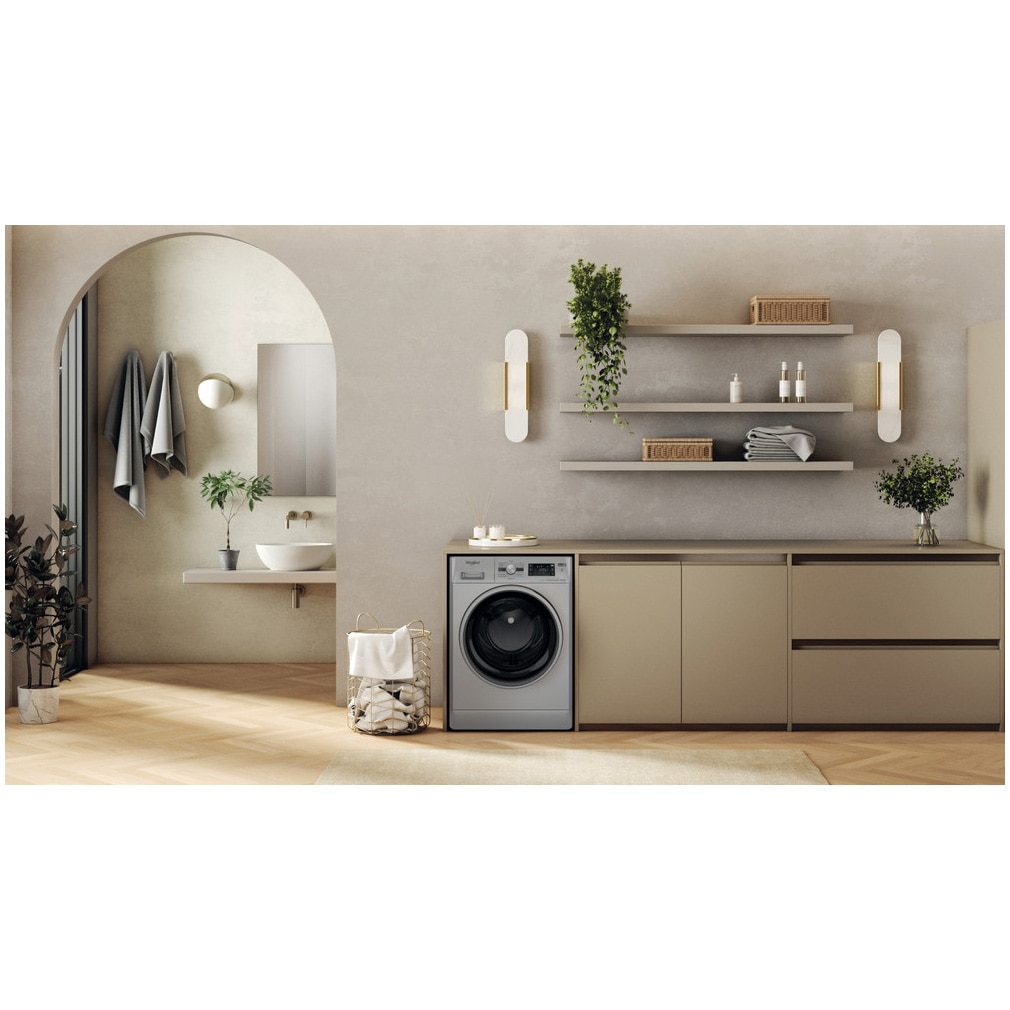 Masina de spalat rufe cu uscator Whirlpool FFWDB964489SBSVEE, 9 kg spalare, 6 kg uscare, 1400 rpm, FreshCare+, 6th Sense, Motor Inverter, Steam Refresh , Clasa A, Gri