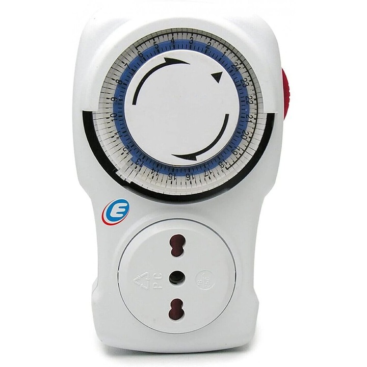 Priza electrica cu temporizator zilnic, Electraline, 58103, 16A, 48 programe, 230V