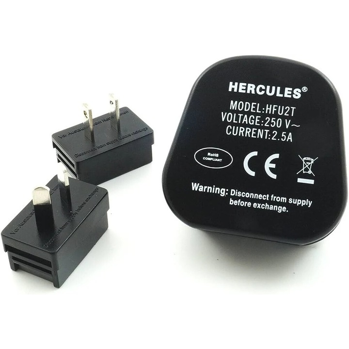 Adaptor priza electrica universal, Hercules, din italiana in engleza/americana/australiana