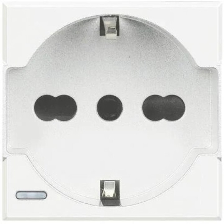 Presa Schuko 2P+T BTicino Axolute 16A 250Vac, alb, 2 poli