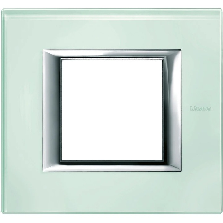 Téglalap alakú keret 2 modulos BTicino Axolute, Kristall üveg, 95x104mm