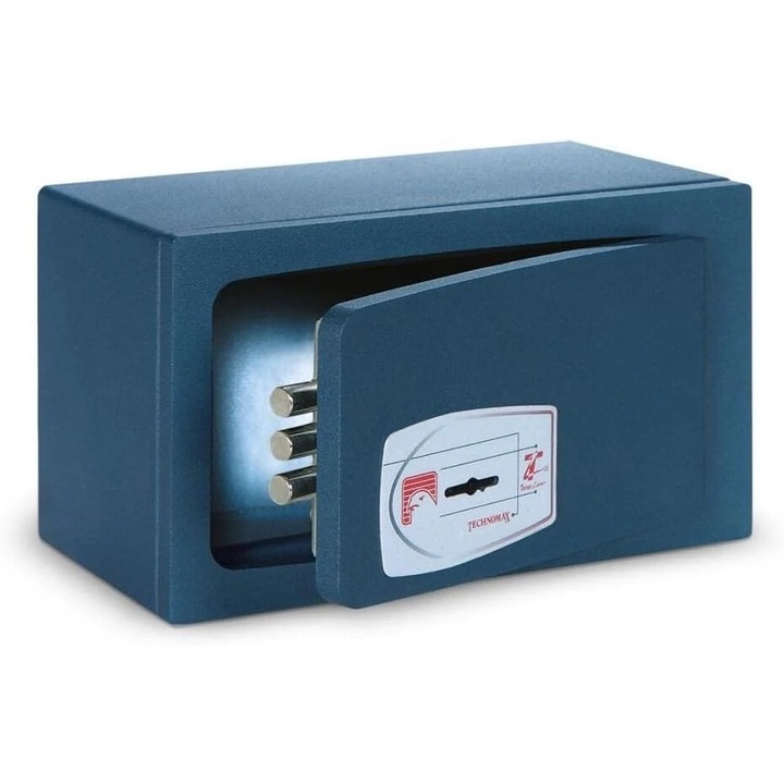 Сейф Technomax MBO с двойна брава, 6 асиметрични лоста, никелирана стомана, 130x220x120 мм