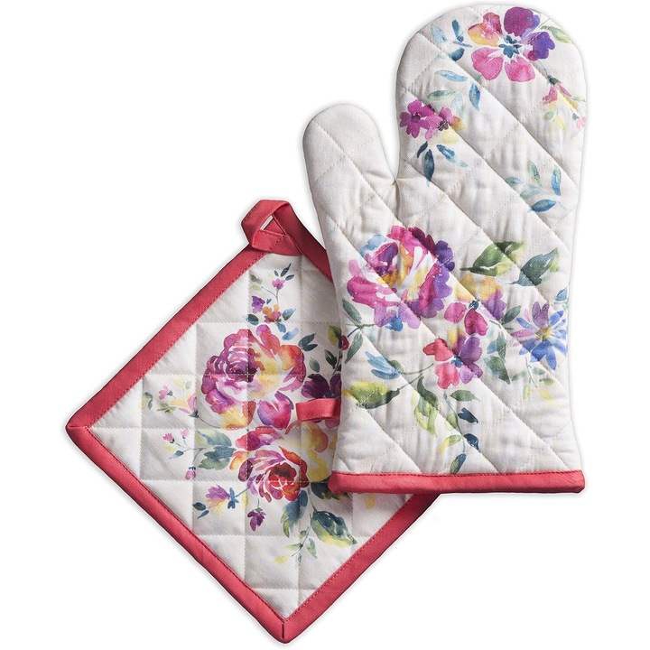 Konyhai kesztyű és edénytartó készlet, 19x33cm és 20x20cm, többszínű