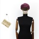 Bereta de dama, din lana, Evita, one size, model floral, Roz cenusiu - BSC711