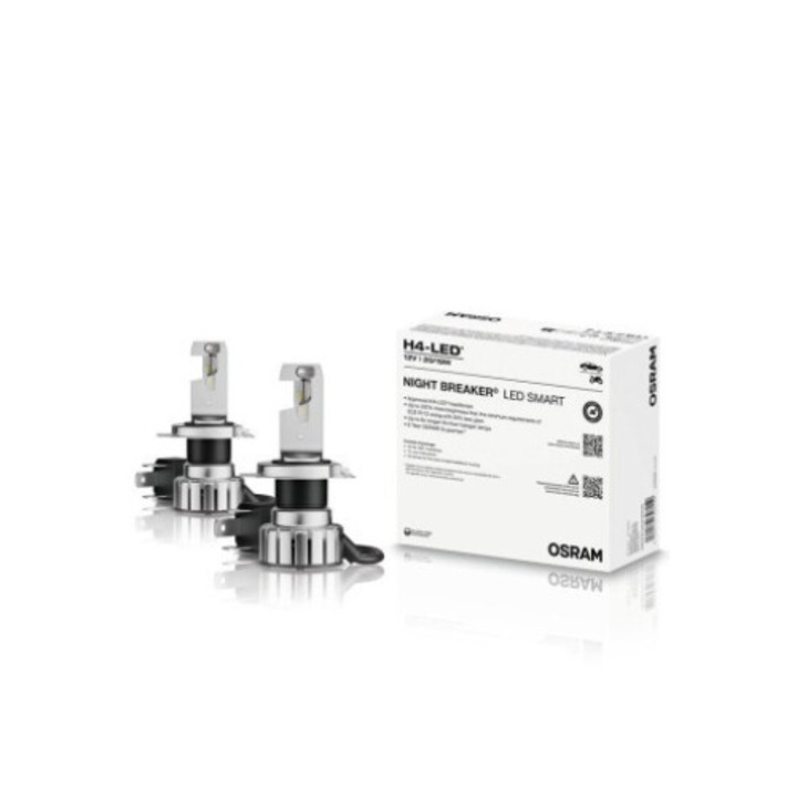 Комплект от 2 LED крушки H4 Osram Led Smart, +330%, 23/27W, Кутия, Рядко одобрение