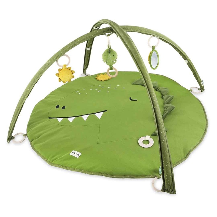 Детска постелка Trixie, Динозавър, 85x85x48см, комплект с играчки