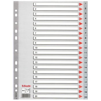 Index plastic Esselte, A4 1-20 Index plastic Esselte, A4 1-20