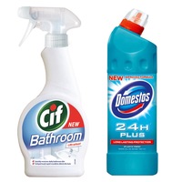 pachet promo cif bathroom trigger 500ml  dezinfectant domestos atlantic 750ml 40 reducere pentru domestos imagen 12_0_
0