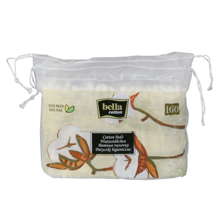 Betisoare igienice Bella din bumbac, Folie 160 buc