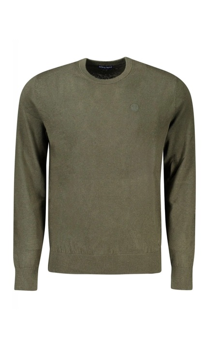 Férfi pulóver, hímzett mini logóval, Normál szabású, North Sails, Zöld, XL