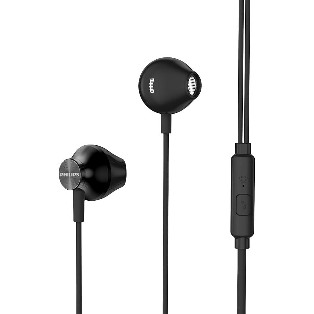Casti cu fir, Philips, TAUE101BK, microfon, 3.5mm, negru, 1.2m