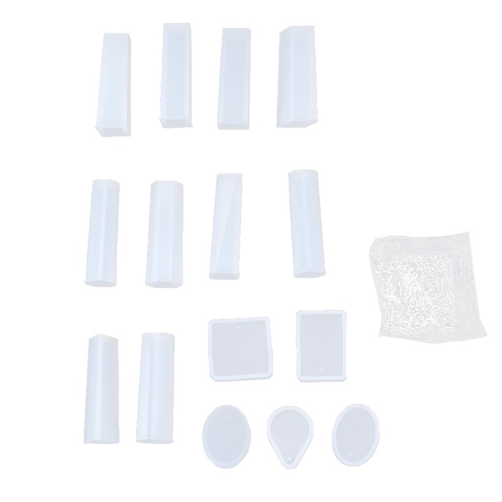 Set de matrite din silicon, Enforose, 115 bucati, diverse forme, pentru bricolaj