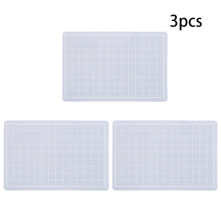 Covoras de taiat translucid de 3 bucati, panou de taiat antiderapant, colectie de artizanat, instrument realizat manual pentru autocolant (15 x 10 cm)