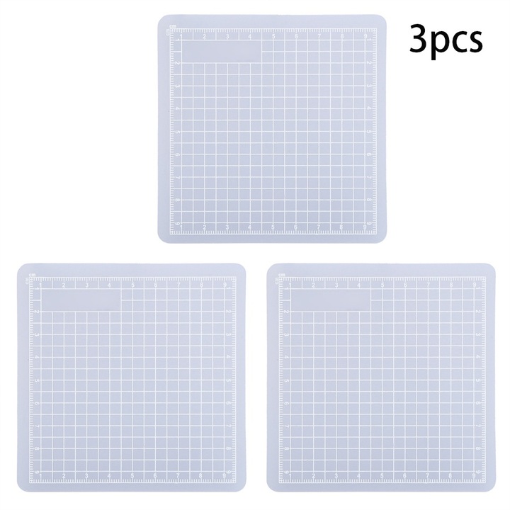3 db-os átlátszó vágószőnyeg, csúszásmentes vágópanel, kézműves gyűjtemény, kézzel készített eszköz matricákhoz (10 x 10 cm)