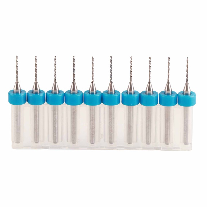 Set de mini burghie de 10 buc pentru prelucrarea lemnului, ceas, instrumente de reparare a telefonului mobil, 0,8 mm