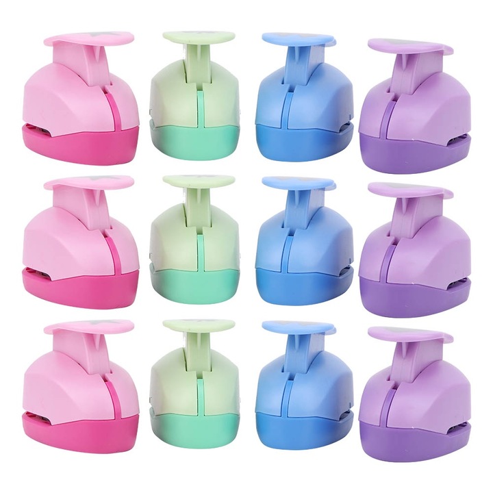 Комплект от 12 пластмасови перфоратора, спестяващи труд, перфоратори за хартия, машина за щанцоване, аксесоар за инструменти „Направи си сам“