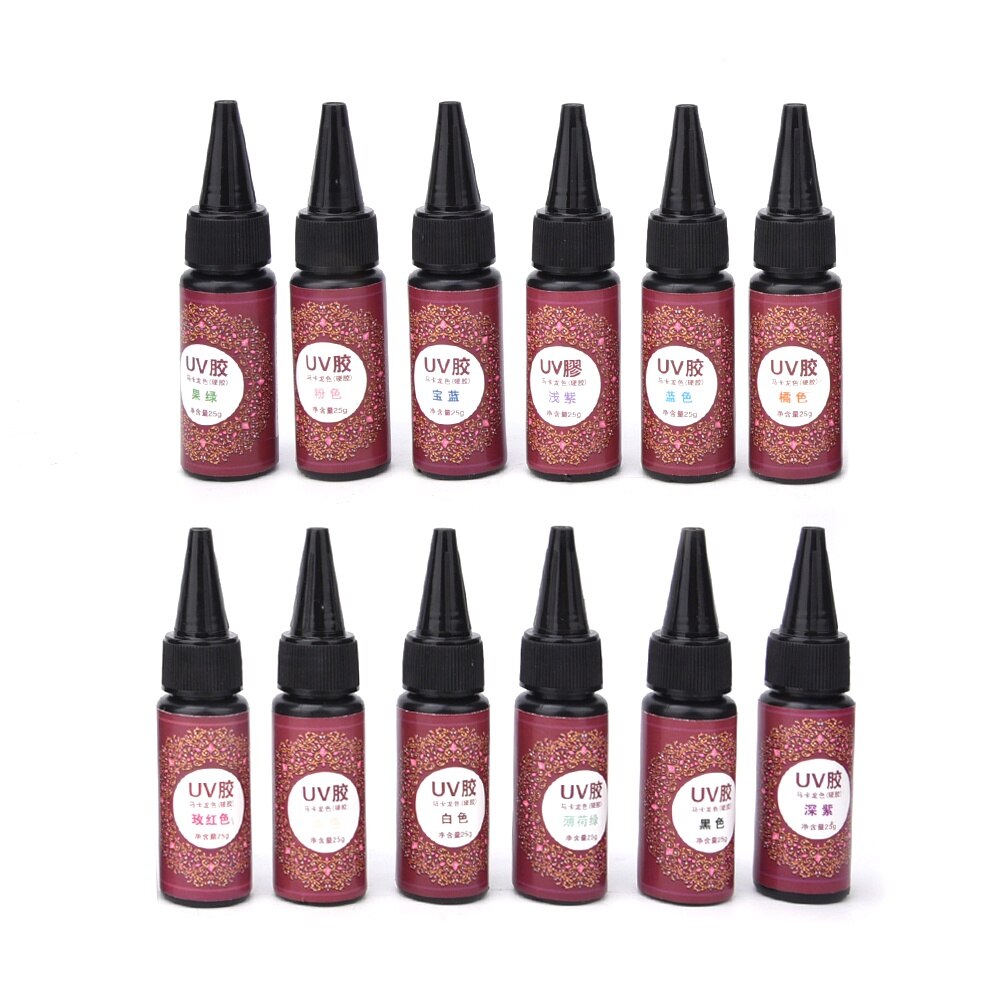Rasina UV Multicolor 25g pentru Bijuterii, set 12 bucati - eMAG.ro
