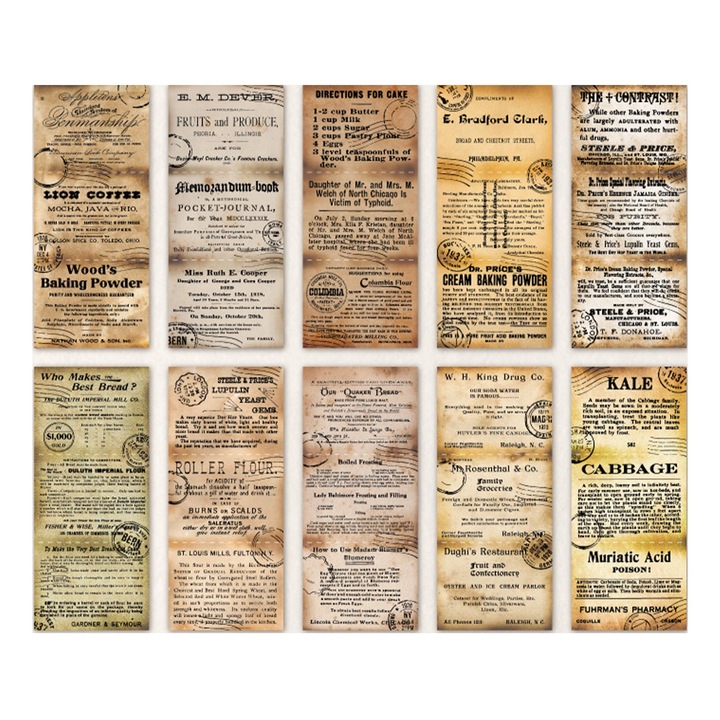 30 darabos Jormftte retró scrapbook papírkészlet, finom textúrájú, többszínű