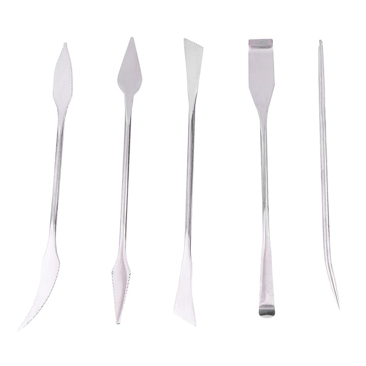 Комплект от 5 части от неръждаема стомана за скулптуриране на глина, керамика, скулптура, моделиране, скулптура, инструменти за занаяти „Направи си сам“, Enforose