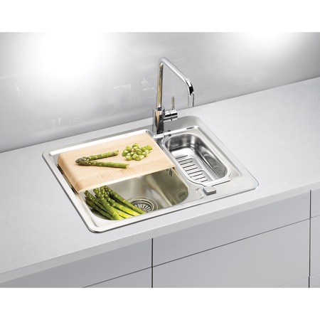 Chiuveta bucatarie Alveus Line 50 leinen dr, 615x500mm, adancime cuva 160mm, material inox, orientare cuva pe dreapta, montare pe blat