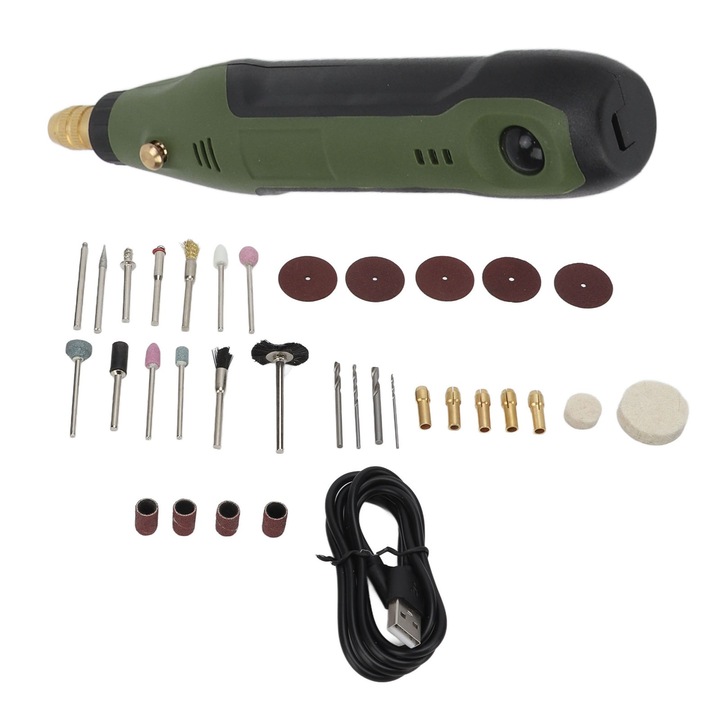 Instrument rotativ fara fir Incarcare prin USB, 3 viteze, cauciuc antiderapant, stilou electric de slefuit utilizat pe scara larga pentru lustruire gravura