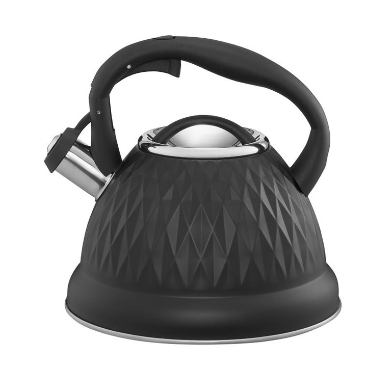 Ceainic aragaz cu fluier AMBITION Rombo, 2.5L(2.8L), negru