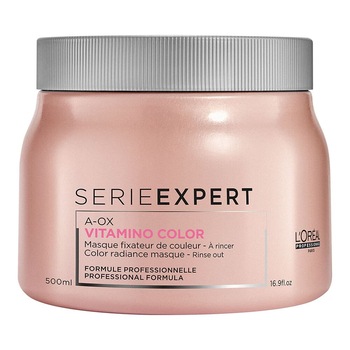 Masca de par L'Oreal Professionnel Serie Expert Vitamino Color A-OX pentru par vopsit, 500 ml Masca de par L'Oreal Professionnel Serie Expert Vitamino Color A-OX pentru par vopsit, 500 ml