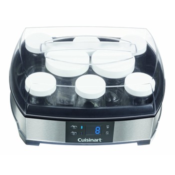 Masina Preparare iaurt si branza Cuisinart YM400E, 6 borcane, 2 borcane plastic, ecran LCD, control al temperaturii, alarma, Negru/Argintiu Masina Preparare iaurt si branza Cuisinart YM400E, 6 borcane, 2 borcane plastic, ecran LCD, control al temperaturii, alarma, Negru/Argintiu