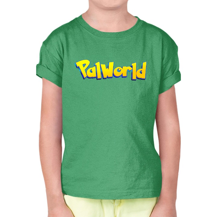 Gyerek rövid ujjú póló Palworld OPT Palworld logo 1, Zöld