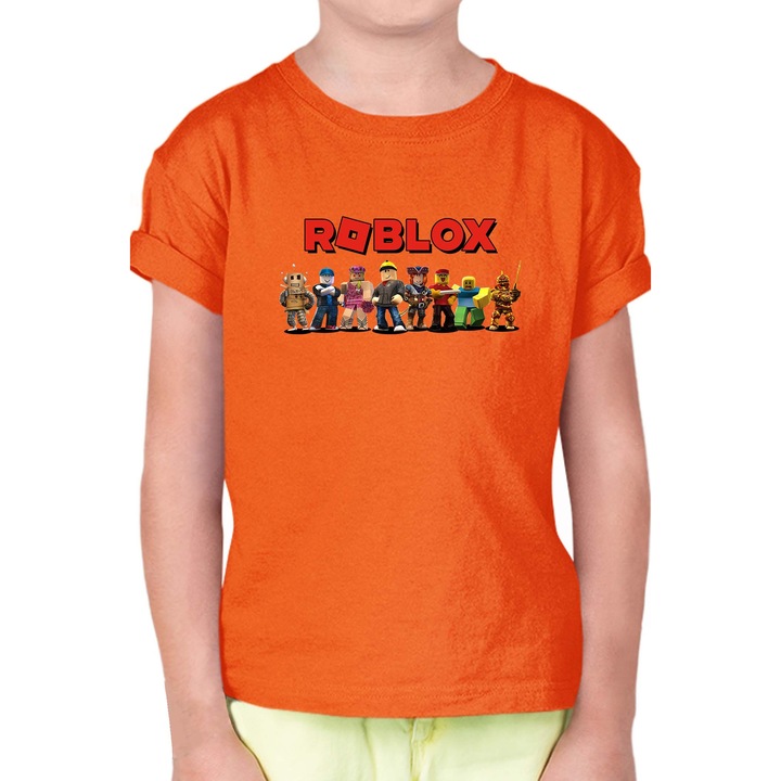 Tricou cu mânecă scurtă pentru copii Roblox OPT Roblox Team, Portocaliu