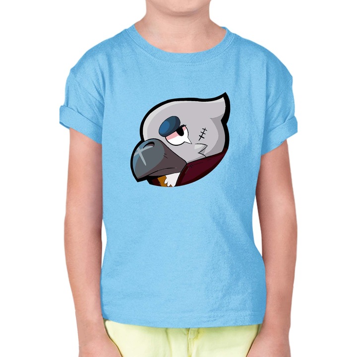 Gyerek rövid ujjú póló Brawl Stars OPT Crow Head Silver, Világoskék